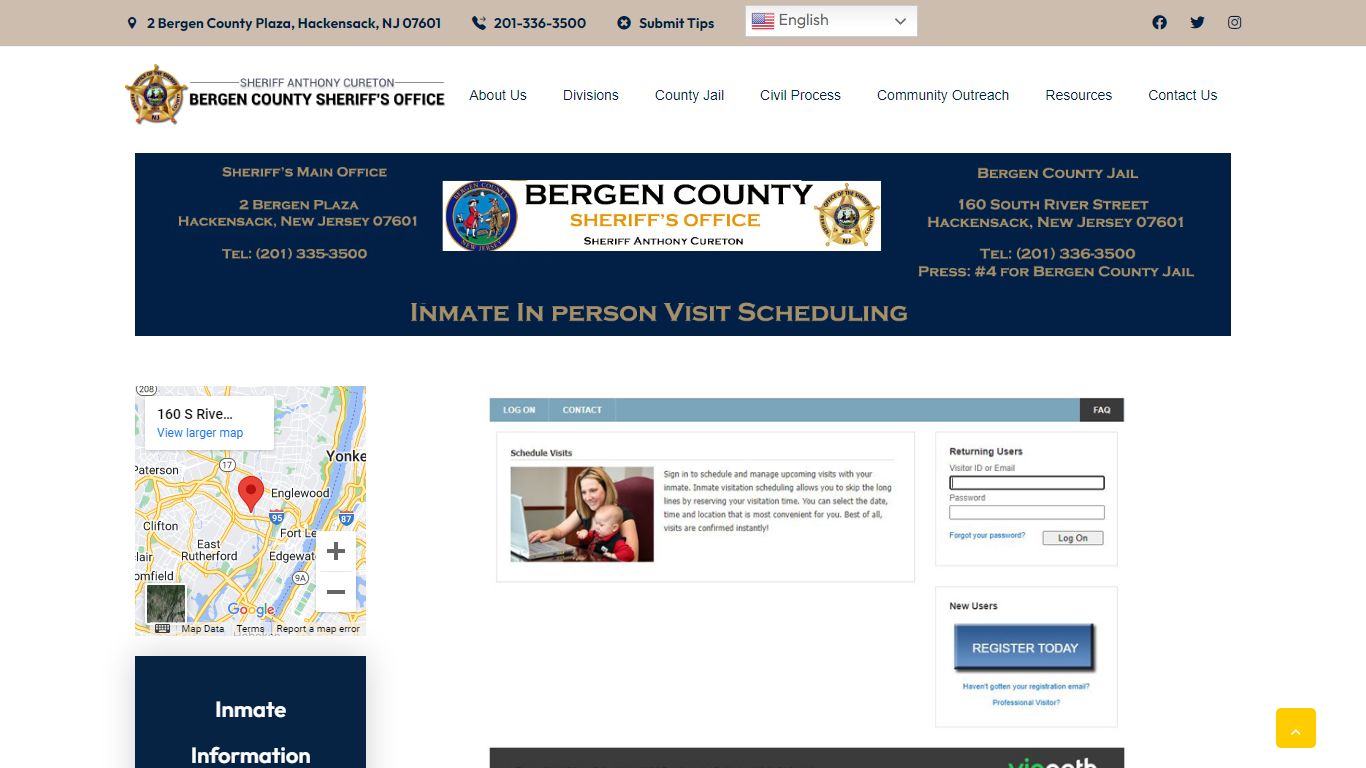 Inmate Personal Visitation – Bergen County Sheriff