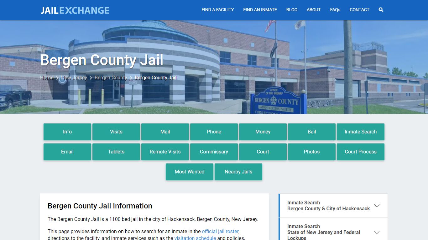 Bergen County Jail, NJ Inmate Search, Information